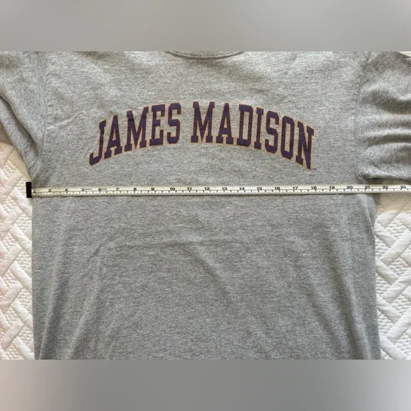 Vintage 90s James Madison University JMU T-Shirt JanSport Gray Purple Medium M - Picture 7 of 8